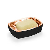 Saboneteira de Bancada Lavabo Linha Conceito Preta e Rose Gold - Ela Decora
