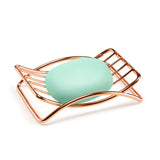 Saboneteira em Aço Bancada Banheiro Lavabo Rose Gold - Ela Decora