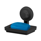 Saboneteira em Plástico com Ventosa Preto - Ela Decora