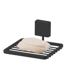 Saboneteira Fixação Parafuso 12cm x 10,5 cm x 6 cm Preto Fosco - Ela Decora