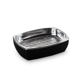 Saboneteira Preta E Cromada Com Base Removível - 12,8 cm - Ela Decora