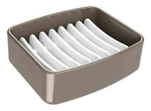 Saboneteira Splash Cinza - Ela Decora