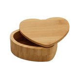 Saleiro Coração com Tampa em Bambu 12cm - Ela Decora