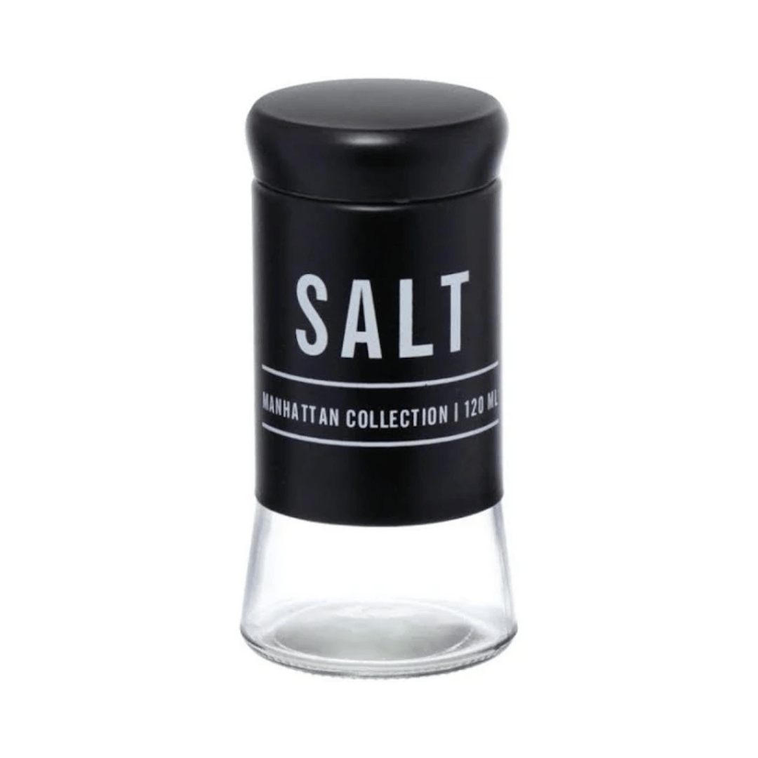 Saleiro de Vidro Manhattan Preto 120ml - Ela Decora