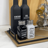 Saleiro e Pimenteiro de Vidro Manhattan Preto e Branco 80Ml 2 Peças - Ela Decora