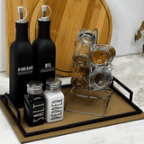 Saleiro e Pimenteiro de Vidro Manhattan Preto e Branco 80Ml 2 Peças - Ela Decora