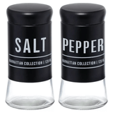 Saleiro e Pimenteiro Manhattan Preto 120ml 2 Peças - Ela Decora
