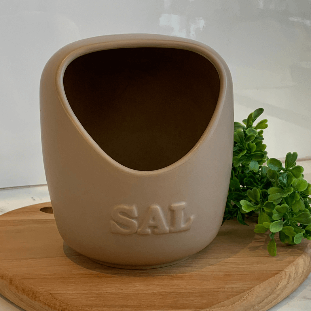 Saleiro em Cerâmica Ocre - Ela Decora