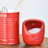 Saleiro em Cerâmica Vermelho - Ela Decora