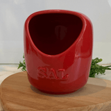 Saleiro em Cerâmica Vermelho - Ela Decora