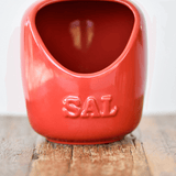 Saleiro em Cerâmica Vermelho - Ela Decora