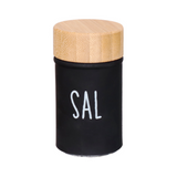 Saleiro Preto Doha com Tampa de Bambu 90ml