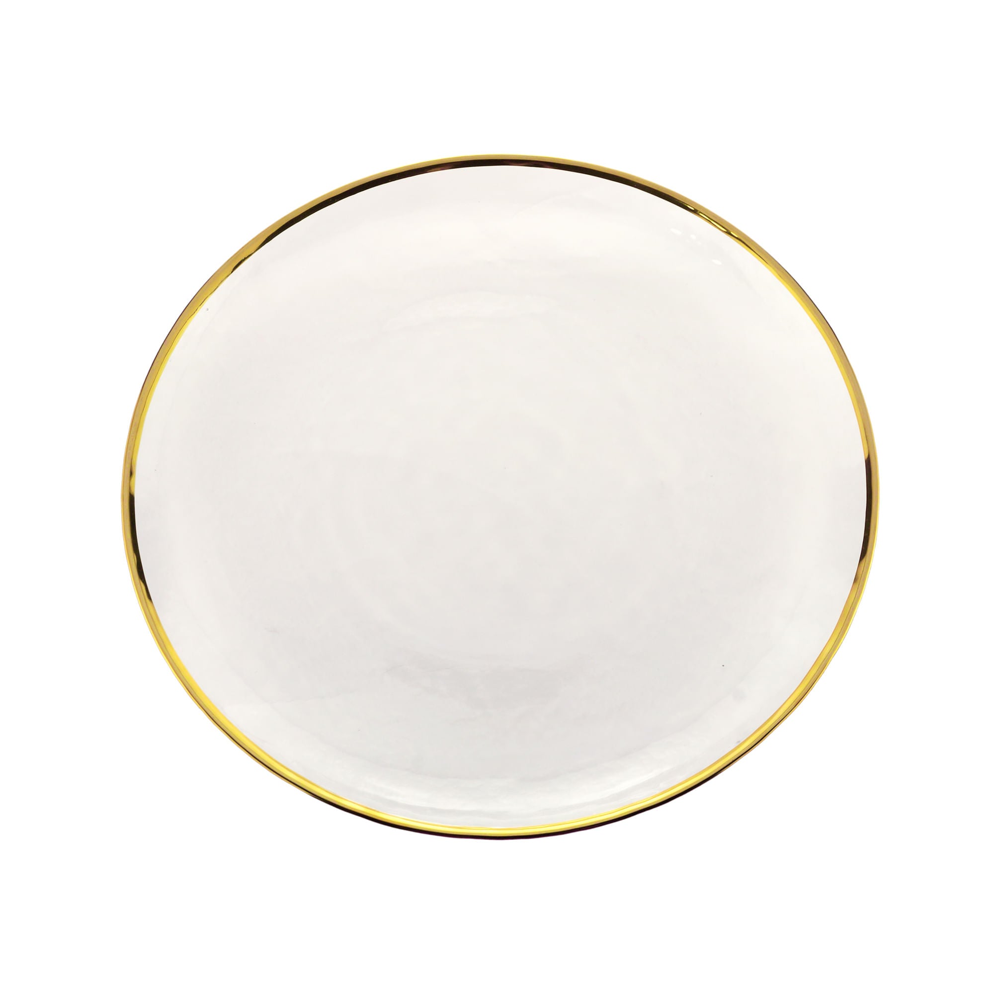 Sousplat Agate em Cristal de Chumbo com Borda Dourada - Ela Decora