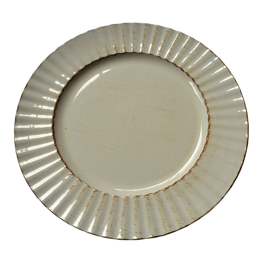 Sousplat de Poliestireno Branco 33cm - Ela Decora