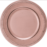 Sousplat Galles Dots Rose Gold Antique 33cm - Ela Decora