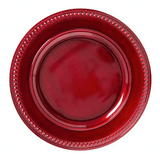 Sousplat Galles Dots Rouge Antique Vermelho 33cm - Ela Decora