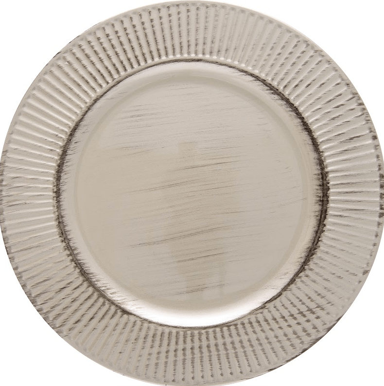 Sousplat Galles Radial Champagne Antique 33cm - Ela Decora