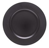 Sousplat Galles Radial Preto Fosco 33cm - Ela Decora