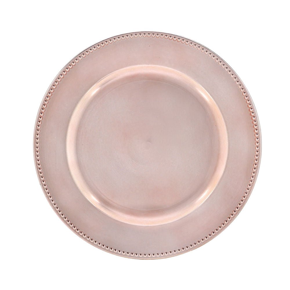 Sousplat Liso com Bolinhas Rosa 32,50cm - Ela Decora