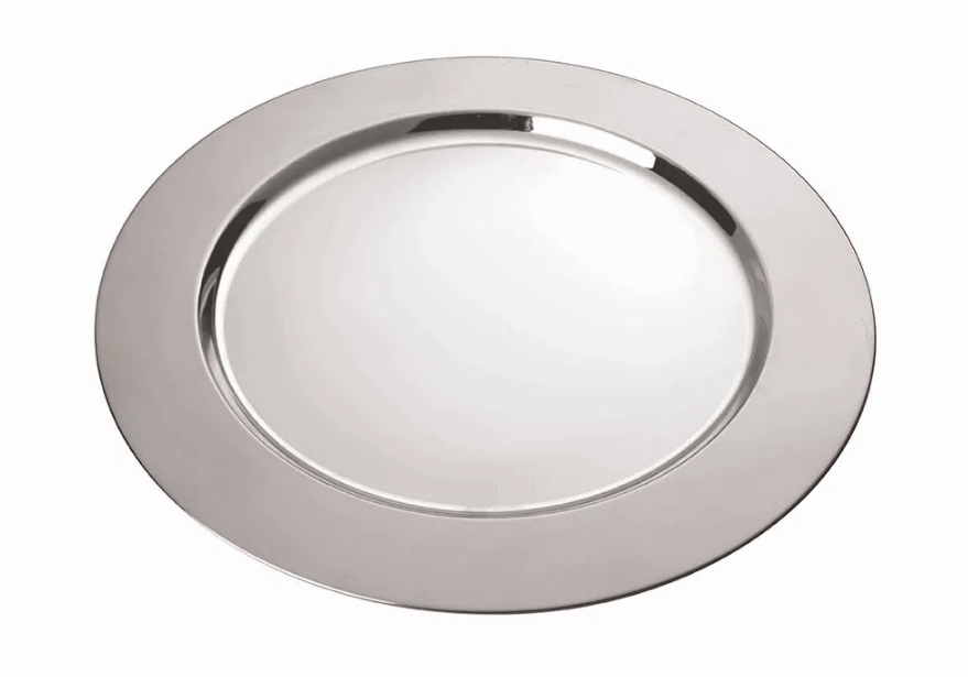Sousplat Liso Cromado 32,50cm - Ela Decora