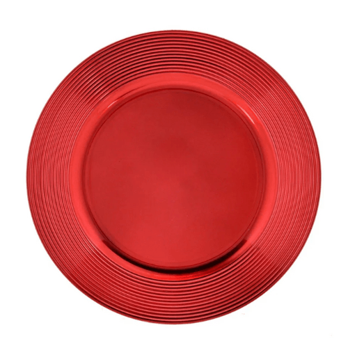 Sousplat Liso Vermelho 32,50cm - Ela Decora