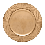 Sousplat Redondo Galles Radial Dourado 33cm - Ela Decora