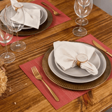 Sousplat Redondo Galles Radial Dourado 33cm - Ela Decora