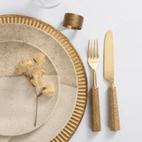 Sousplat Redondo Galles Radial Dourado 33cm - Ela Decora