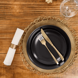 Sousplat Redondo Galles Radial Dourado 33cm - Ela Decora