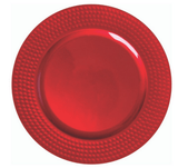 Sousplat Vermelho Borda Dote Plastico Polipropileno 33 cm - Ela Decora
