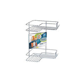 Suporte Cantoneira Dupla Porta Shampoo Condicionador Fixação Parafuso Aço Cromado - Ela Decora