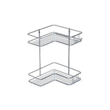 Suporte Cantoneira Dupla Porta Shampoo Condicionador Fixação Parafuso Aço Cromado - Ela Decora