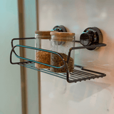 Suporte Cesto Multiuso Fixação por Ventosa Ônix - Ela Decora