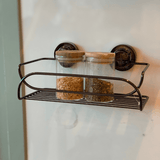 Suporte Cesto Multiuso Fixação por Ventosa Ônix - Ela Decora