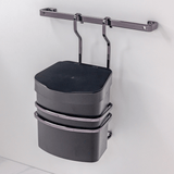 Suporte com Lixeira 2,5 Litros - Ônix e Preto - Ela Decora