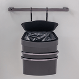 Suporte com Lixeira 2,5 Litros - Ônix e Preto - Ela Decora