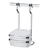 Suporte Cromado com Saleiro Branco 500g Para Barra - Ela Decora