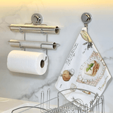 Suporte de Rolos Triplo para Papel Toalha/Alumínio/PVC com Ventosa Cromado - Ela Decora