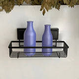 Suporte Moderno Para Shampoo Com Ventosa 28 cm Preto Fosco de Alta Resistencia - Ela Decora