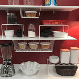 Suporte Organizador de Armário Grande 44,5cm Branco Design Moderno - Ela Decora