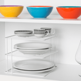 Suporte Organizador de Pratos 3 Níveis 26cm Branco Alta Resistência - Ela Decora