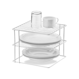 Suporte Organizador de Pratos 3 Níveis 26cm Branco Alta Resistência - Ela Decora