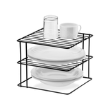 Suporte Organizador de Pratos 3 Níveis 26cm Preto Fosco Alta Resistência - Ela Decora