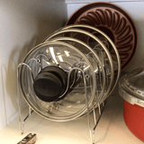 Suporte Organizador De Tampas De Apoiar Armário Cromado - Ela Decora