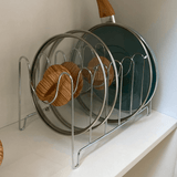 Suporte Organizador De Tampas De Apoiar Armário Cromado - Ela Decora