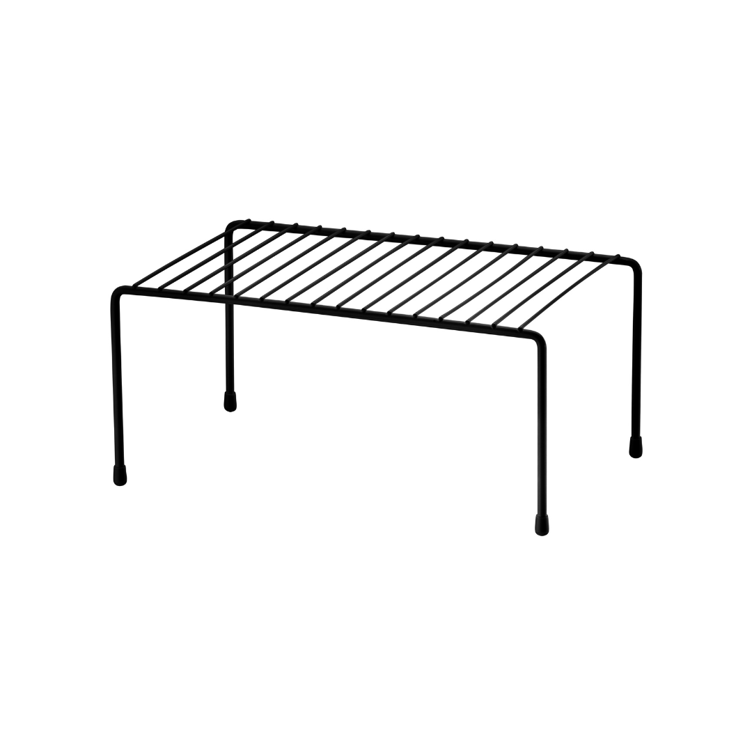 Suporte Organizador Retangular de Armário Médio 32,5cm Preto Fosco Alta Resistência - Ela Decora