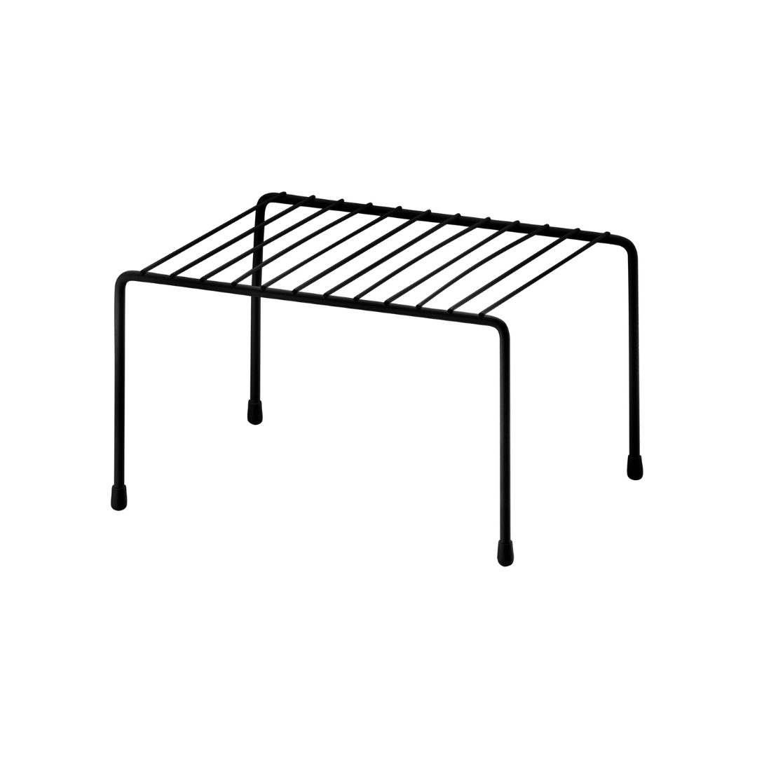 Suporte Organizador Retangular de Armário Pequeno 25cm Preto Fosco Alta Resistência - Ela Decora