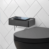Suporte Papel Higiênico com Porta Objetos 3M Preto - Ela Decora