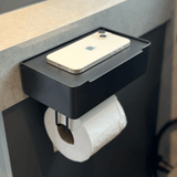 Suporte Papel Higiênico com Porta Objetos 3M Preto - Ela Decora