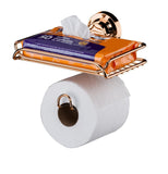 Suporte Papel Higienico Porta Objetos Ventosa Rose Gold - Ela Decora